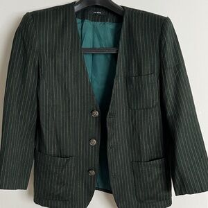 Can Rorita Dark Green Pinstripe Blazer